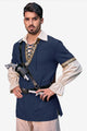 Runcati Navy Blue Lace Up Pirate Shirt