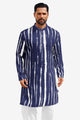Runcati Navy Blue Print Kaftan Shirt