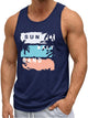 Runcati Navy Blue Sleeveless Tank Tops