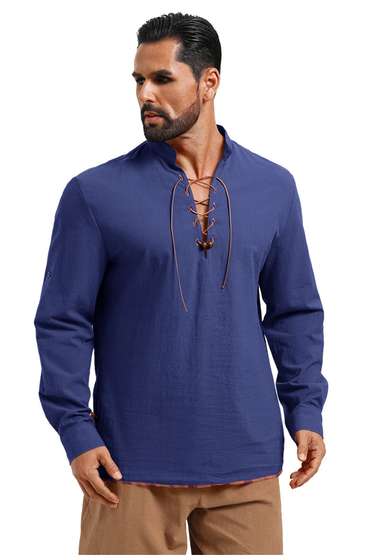 Runcati Navy Blue Viking Pirate Shirt
