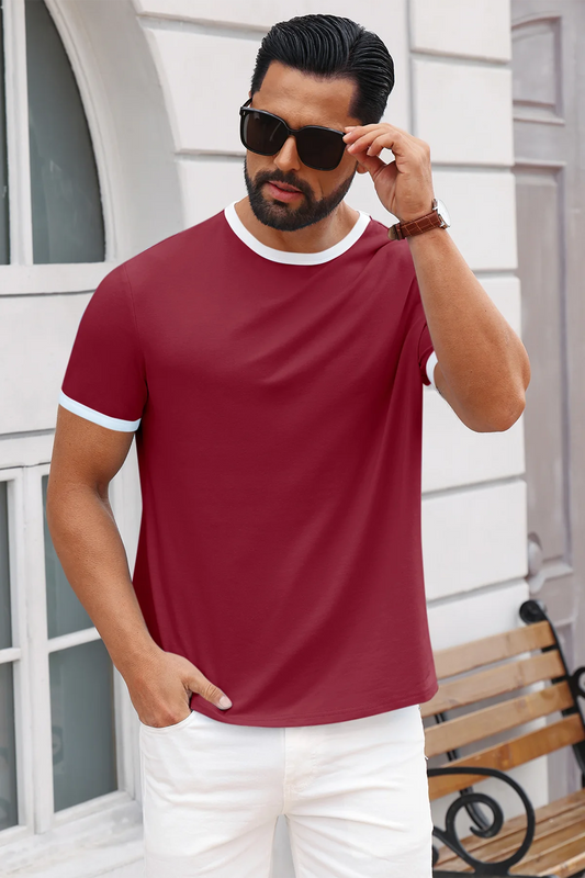 Runcati Red Summer Basic T-Shirts