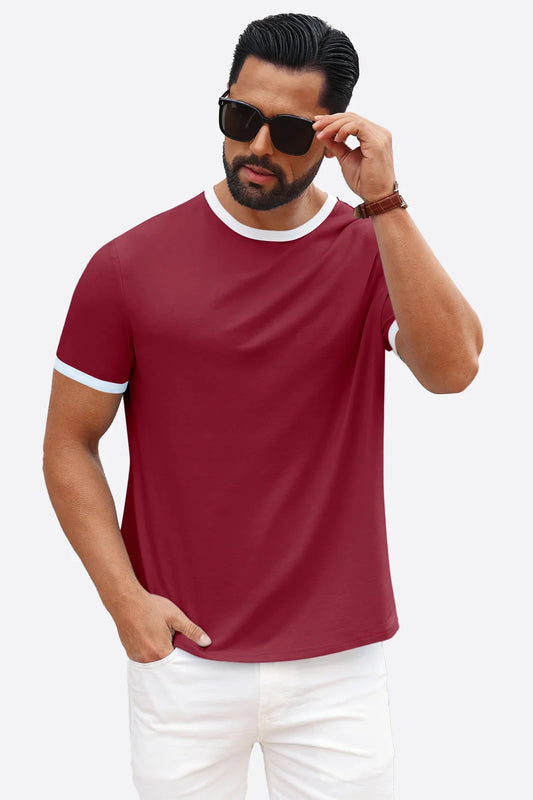 Runcati Red Summer Basic T-Shirts