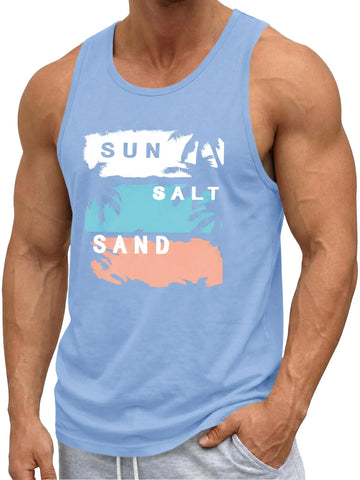 Runcati Sky Blue Sleeveless Tank Tops
