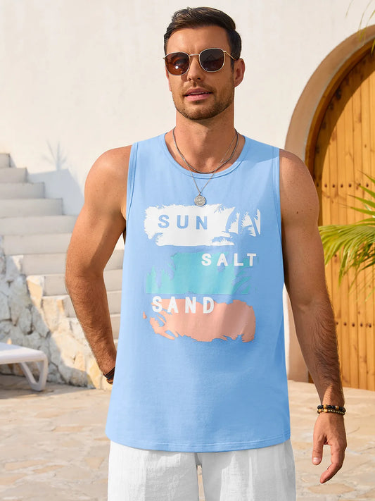 Runcati Sky Blue Sleeveless Tank Tops