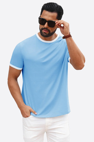 Runcati Sky Blue Summer Basic T-Shirts