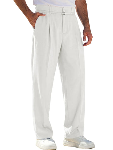 Runcati  White Casual Dress Pants