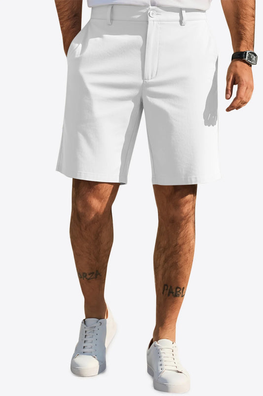 Runcati White Casual Golf Shorts