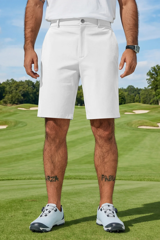 Runcati White Casual Golf Shorts