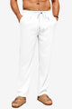 Runcati White Casual Linen Pants