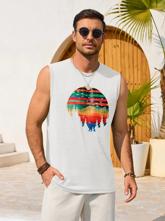 Runcati White Casual Tank Tops
