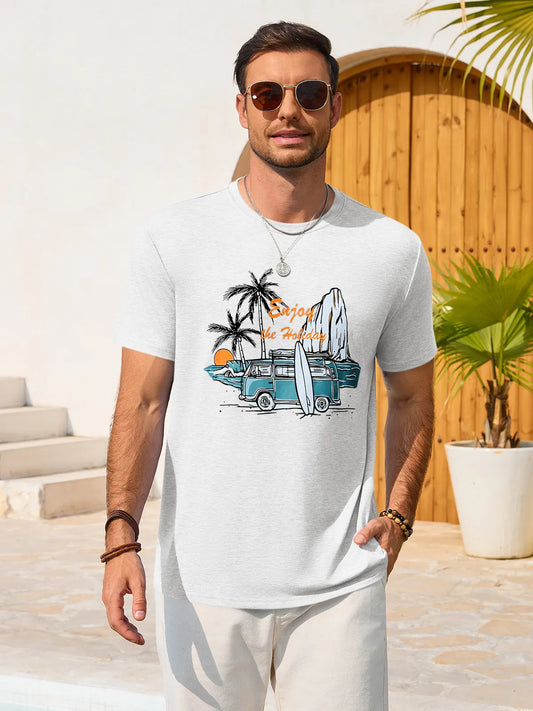 Runcati White Crew Neck Casual Shirt