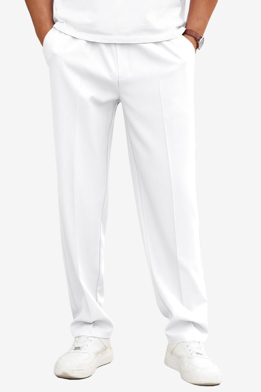 Runcati White Drawstring Casual Pants