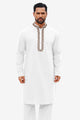 Runcati White Embroidery Thobe Shirt