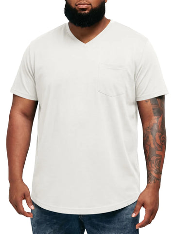 Runcati White V Neck Casual T-Shirt