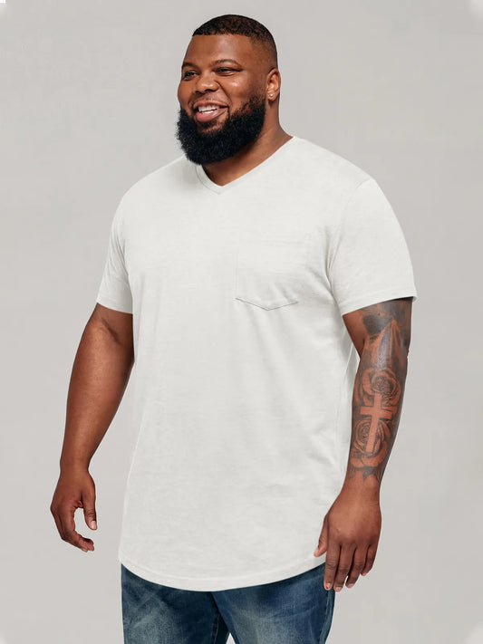 Runcati White V Neck Casual T-Shirt