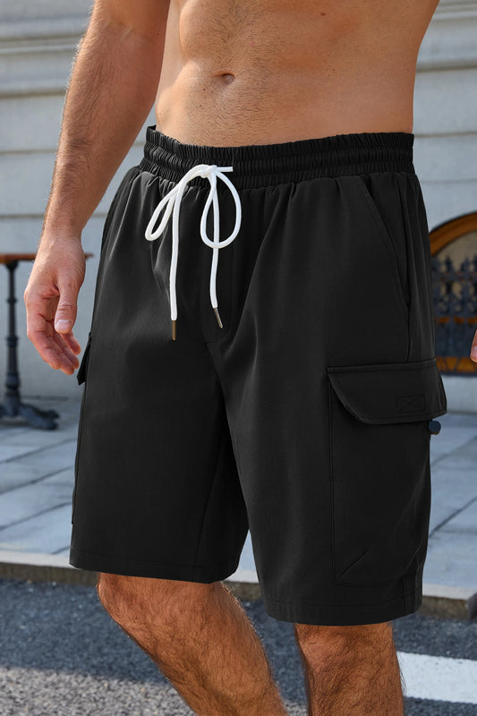 Runcati Black Cargo Shorts