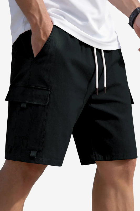 Runcati Black Casual Work Shorts