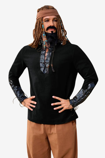 Runcati Black Viking Costume Shirt