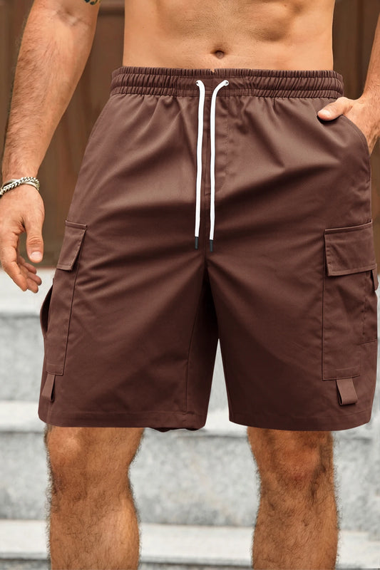 Runcati Brown Casual Work Shorts