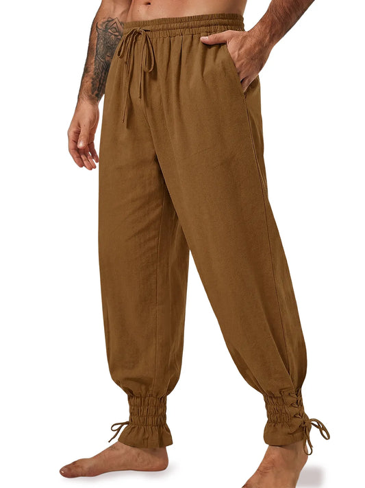 Runcati Brown Lace Up Ankle Pants
