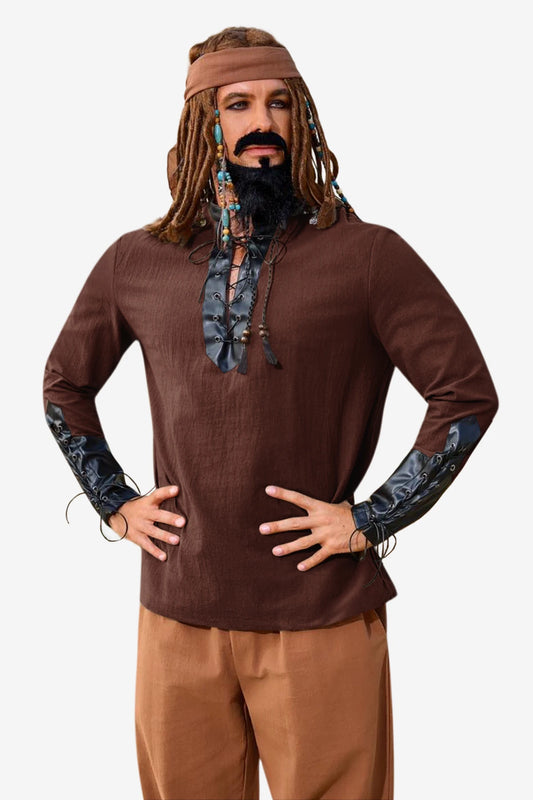 Runcati Brown Viking Costume Shirt