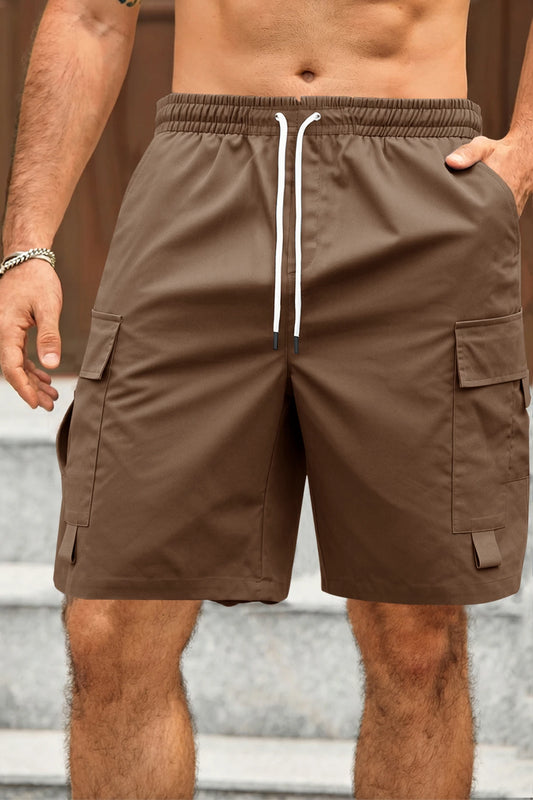 Runcati Dark Khaki Casual Work Shorts