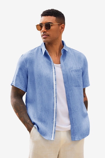 Runcati Men's Jean Blue Casual Summer Shirts