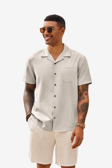Runcati Mens Apricot Button Down Shirt