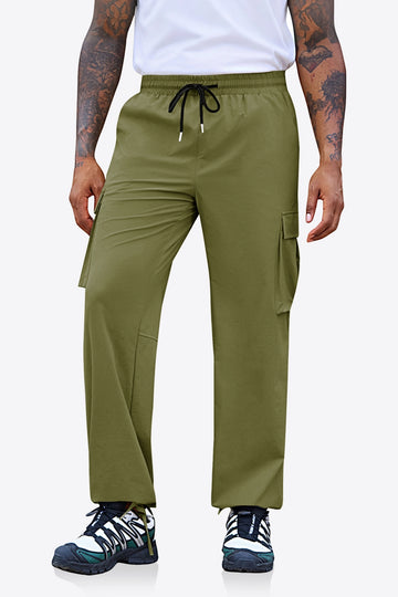 Runcati Mens Army Green Cargo Pants