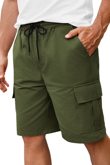 Runcati Mens Army Green Cargo Shorts