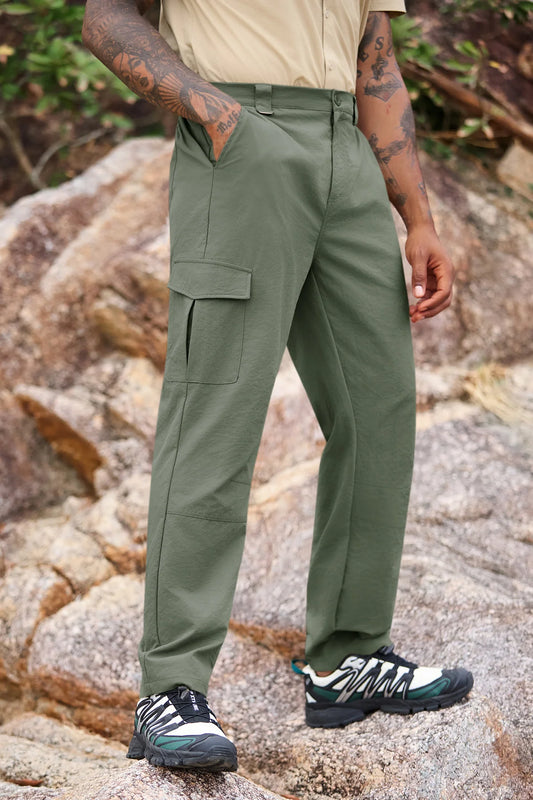 Runcati Mens Army Green Cargo Tactical Pants