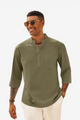 Runcati Mens Army Green Casual Henley Shirts