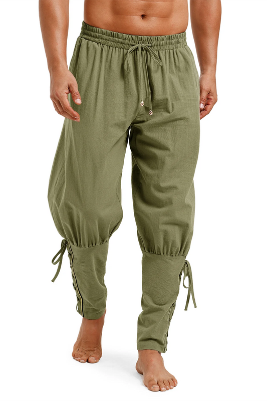 Runcati Mens Army Green Costume Pants