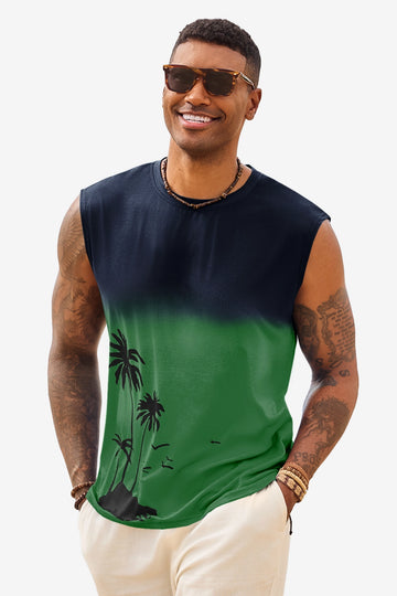 Runcati Mens Army Green Graphic Tank Tops
