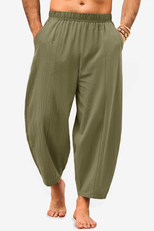 Runcati Mens Army Green Harem Pants
