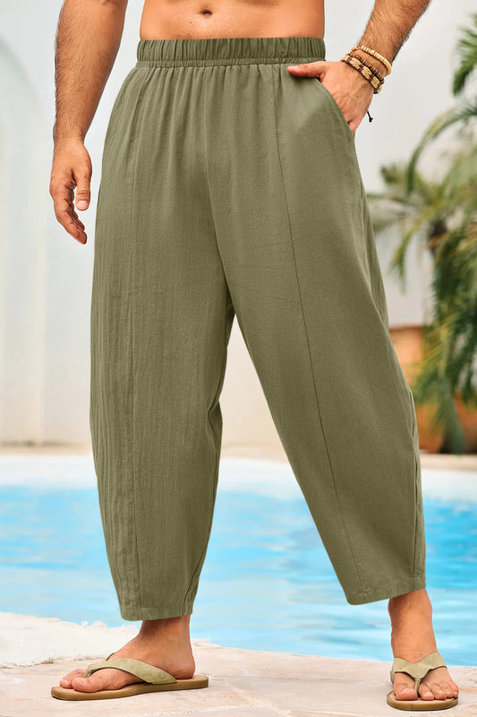 Runcati Mens Army Green Harem Pants