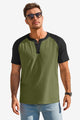 Runcati Mens Army Green Henley Shirts