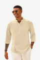 Runcati Mens Beige Casual Henley Shirts