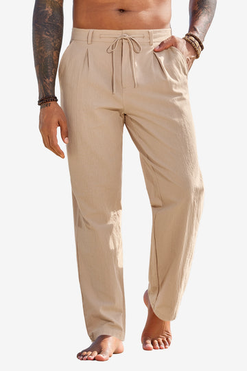 Runcati Mens Beige Casual Pants
