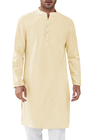 Runcati Mens Beige Kaftan Robe