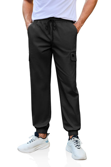 Runcati Mens Black Cargo Pants