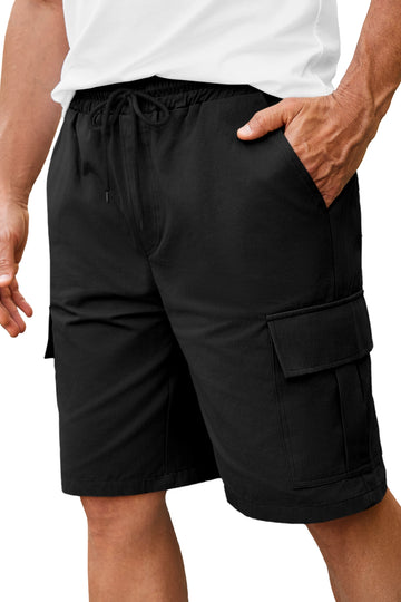 Runcati Mens Black Cargo Shorts