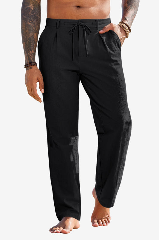 Runcati Mens Black Casual Pants