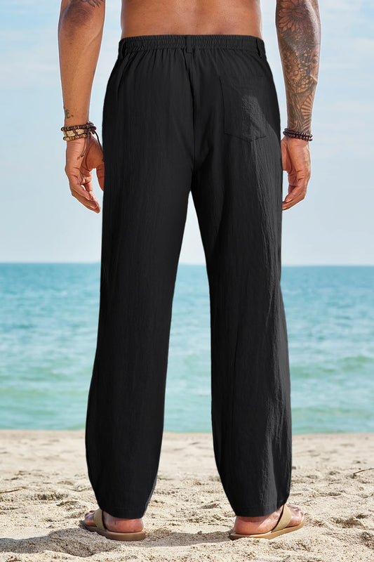 Runcati Mens Black Casual Pants