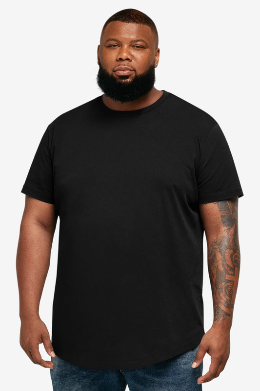 Runcati Mens Black Crew Neck Casual T-Shirt