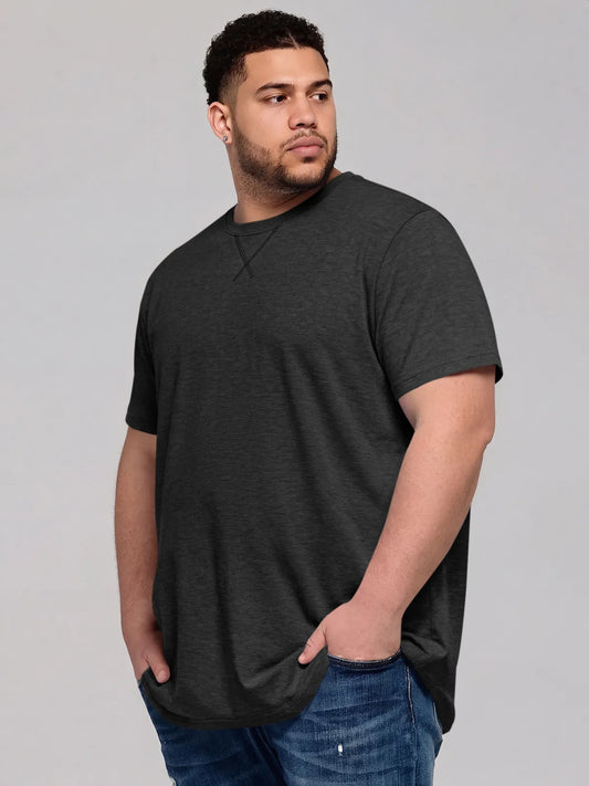 Runcati Mens Black Crew Neck Casual T-Shirt