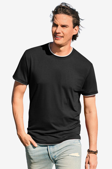 Runcati Mens Black Crew Neck T Shirts