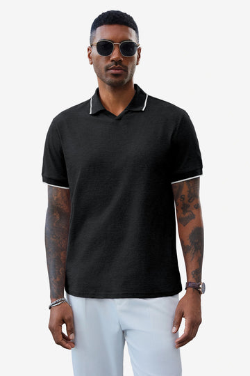 Runcati Mens Black Polo Shirts