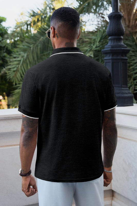 Runcati Mens Black Polo Shirts