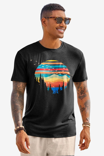 Runcati Mens Black Short Sleeve T-Shirts